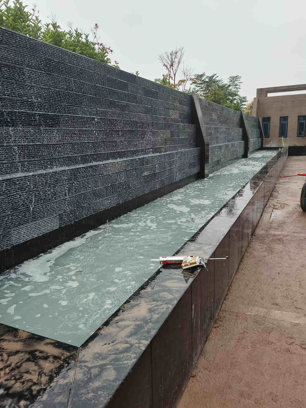 浏阳工业园水景施工过程