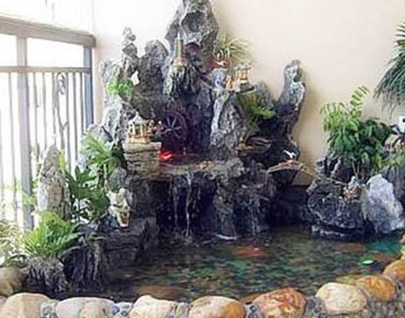 假山鱼池流水喷泉塑造的好处介绍